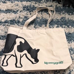 Kerrygold Canvas Tote Bag with Black Cow Graphic